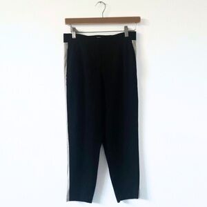 Babaton | Aritzia Black High-Rise White Stripe Straight Leg Pants Size 4